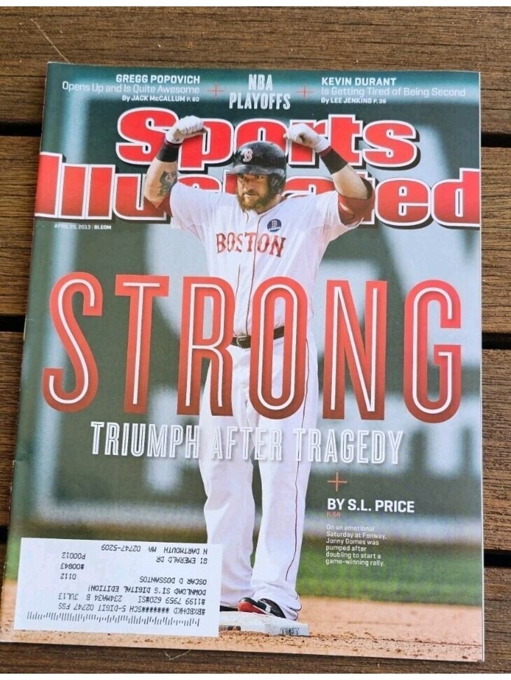 SPORTS ILLUSTRATED 2013 BOSTON REDSOX MLB BASEBALL "STRONG" JONNY GOMES-